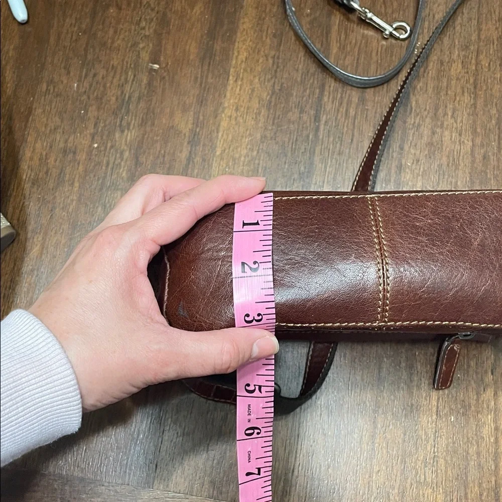Jack Georges Brown Leather Crossbody Bag